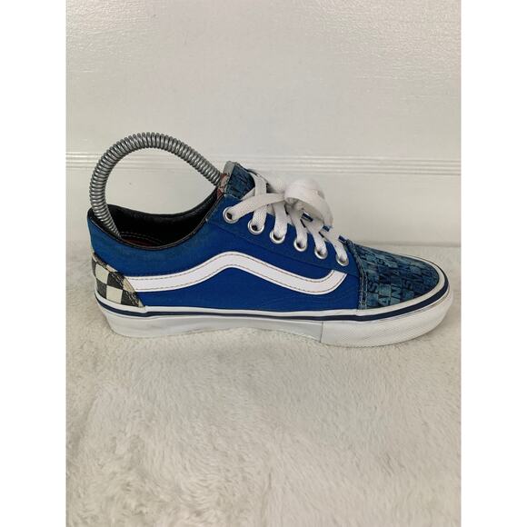 Vans PopCush Old Skool Blue Checkered Canvas Men’s Size 4.5 Skate Shoes - Picture 5 of 10